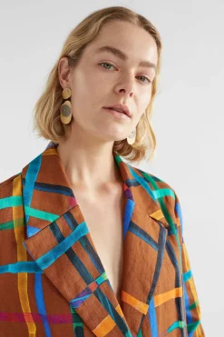 Ilona Linen Print Blazer